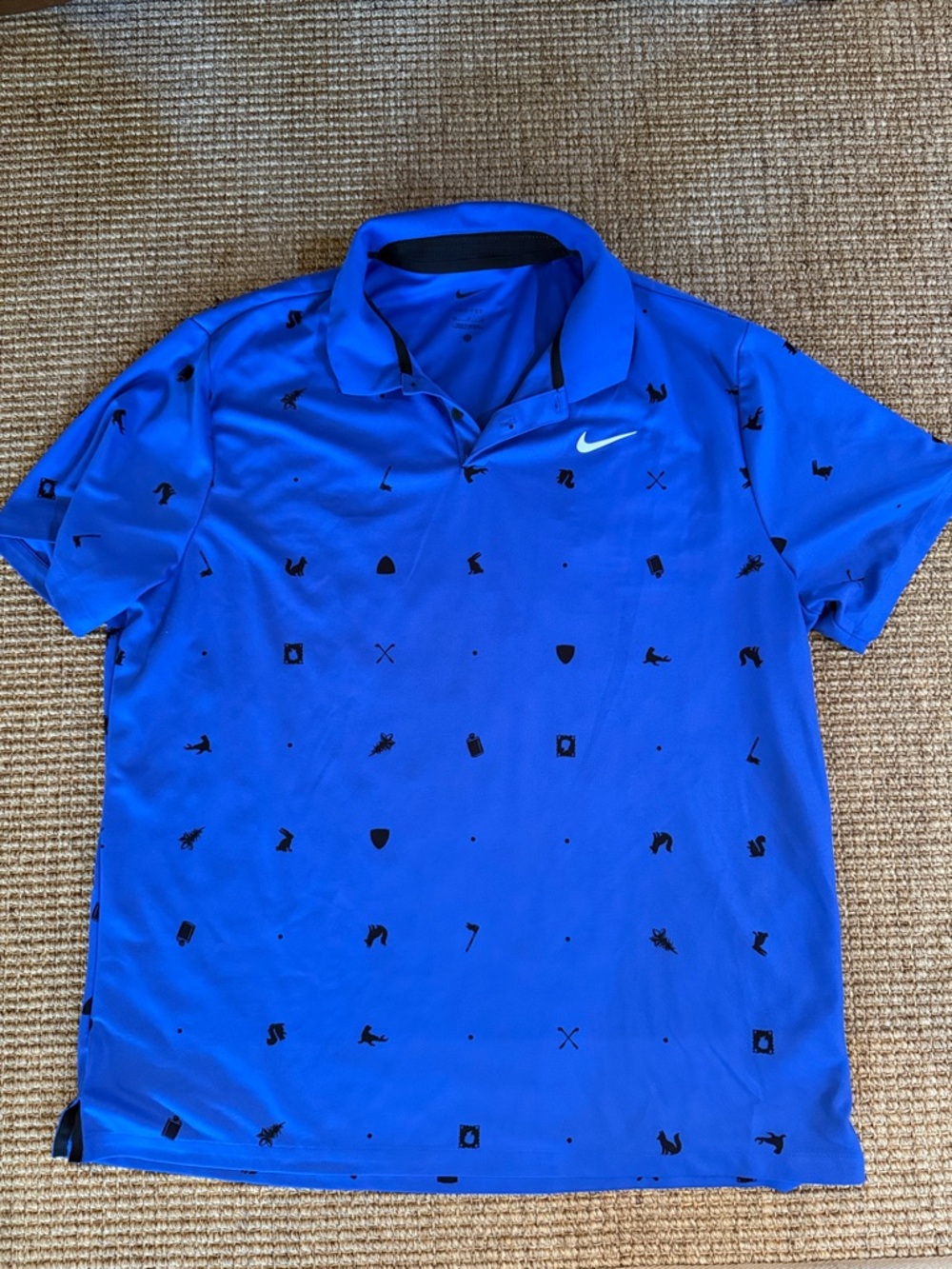 Nike Dri-FIT Tour Icon Print Golf Polo in Hyper Royal Blue XL